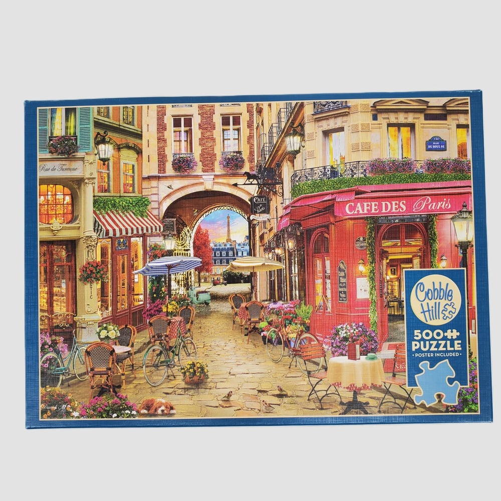 Cobble Hill Cafe Des Paris 500 Piece Jigsaw Puzzle David Maclean Random Cut